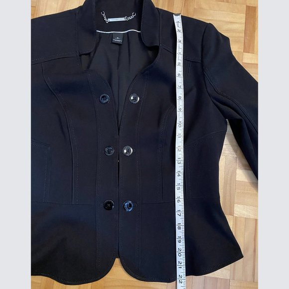 WHBM Mandarin Collar Fitted V Front Blazer 3/4 Sleeve - Picture 9 of 13